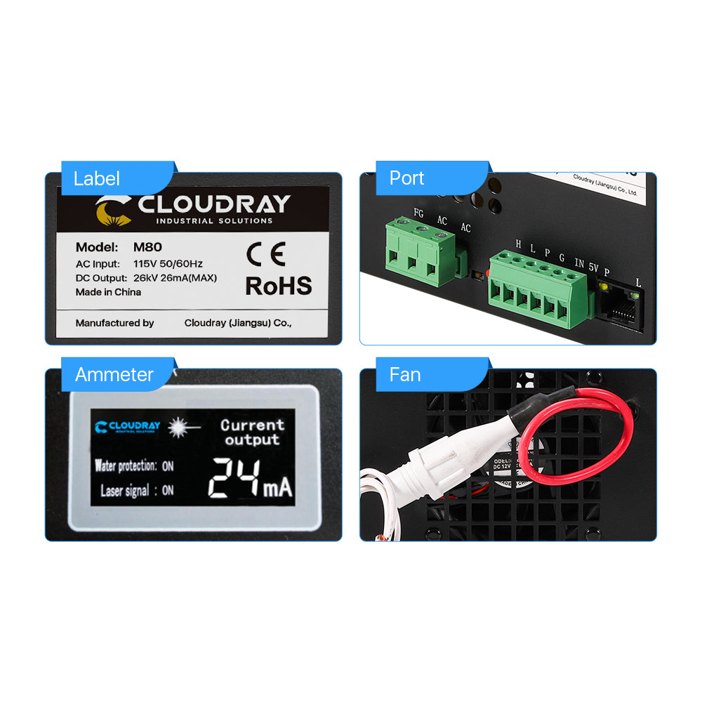 Cloudray 80W 115/230V MYJG CO2 Power Supply