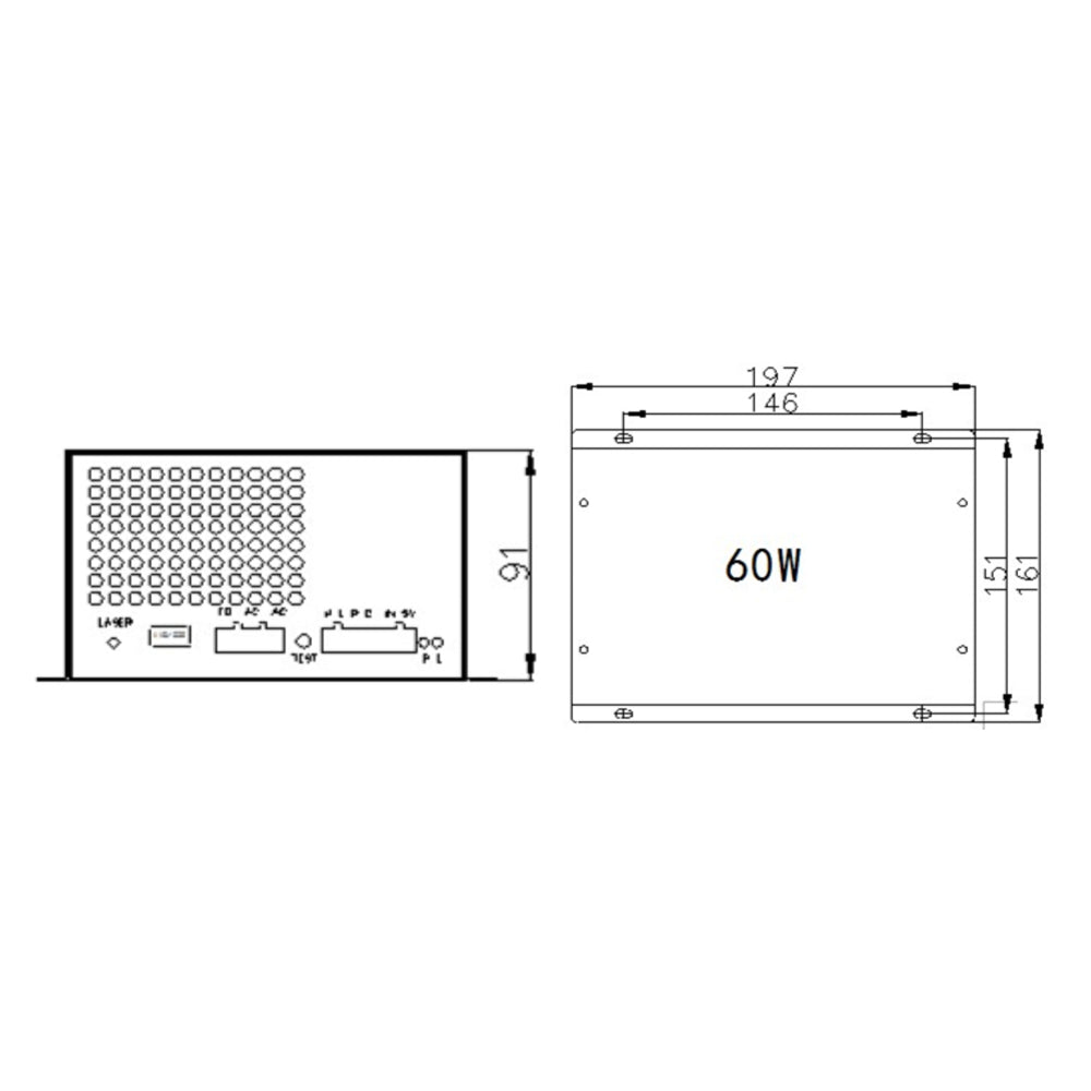 Cloudray 60W 115/230V MYJG CO2 Power Supply