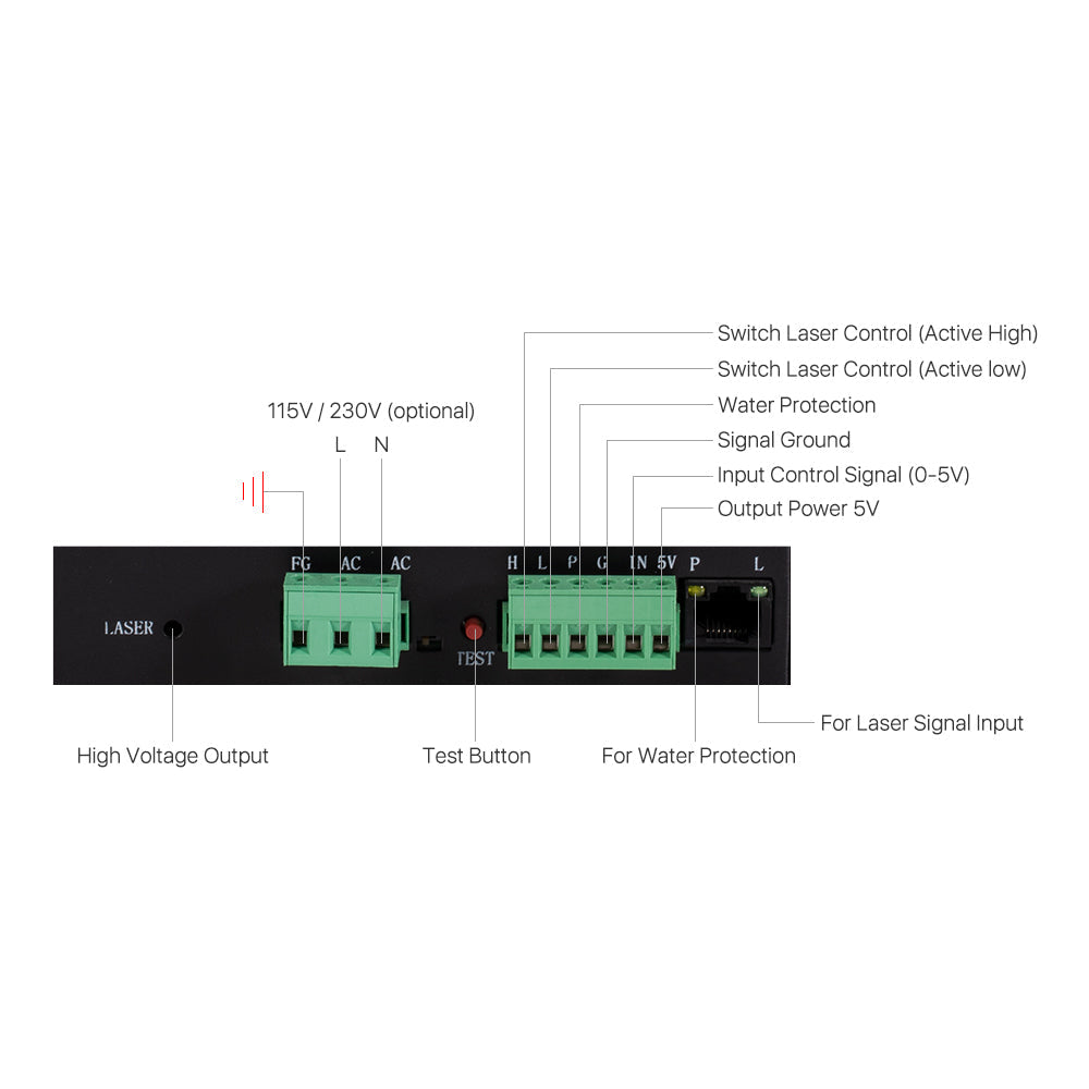 Cloudray 150W MYJG CO2 Laser Power Supply With LCD Display