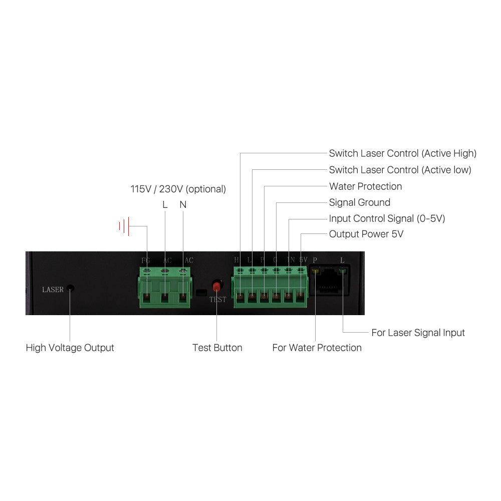 Cloudray 50W CO2 MYJG Series Power Supply Black Shell MYJG-50W