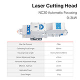 Cloudray 0-3KW WSX NC30 Autofocus Laser Cutting Head