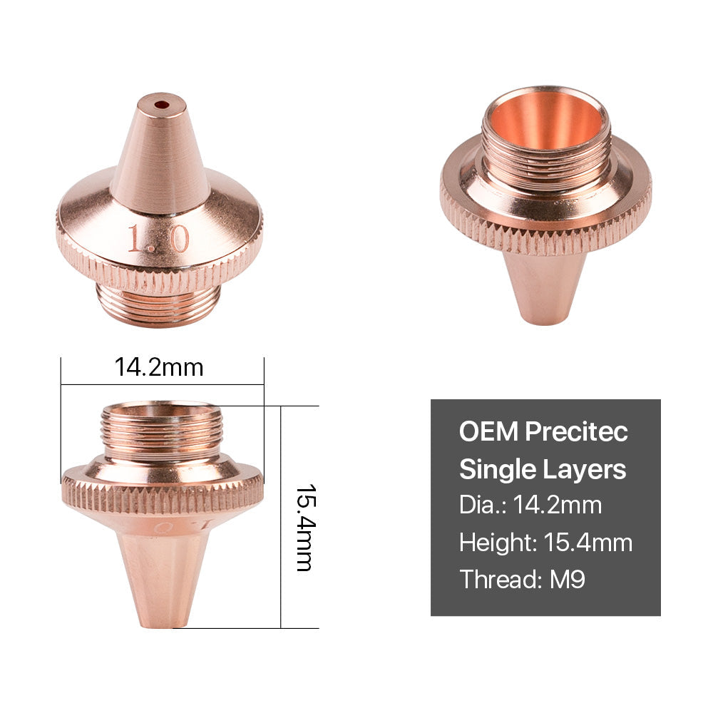 Cloudray For PT J Type 3D Single Layer Laser Cutting Nozzles