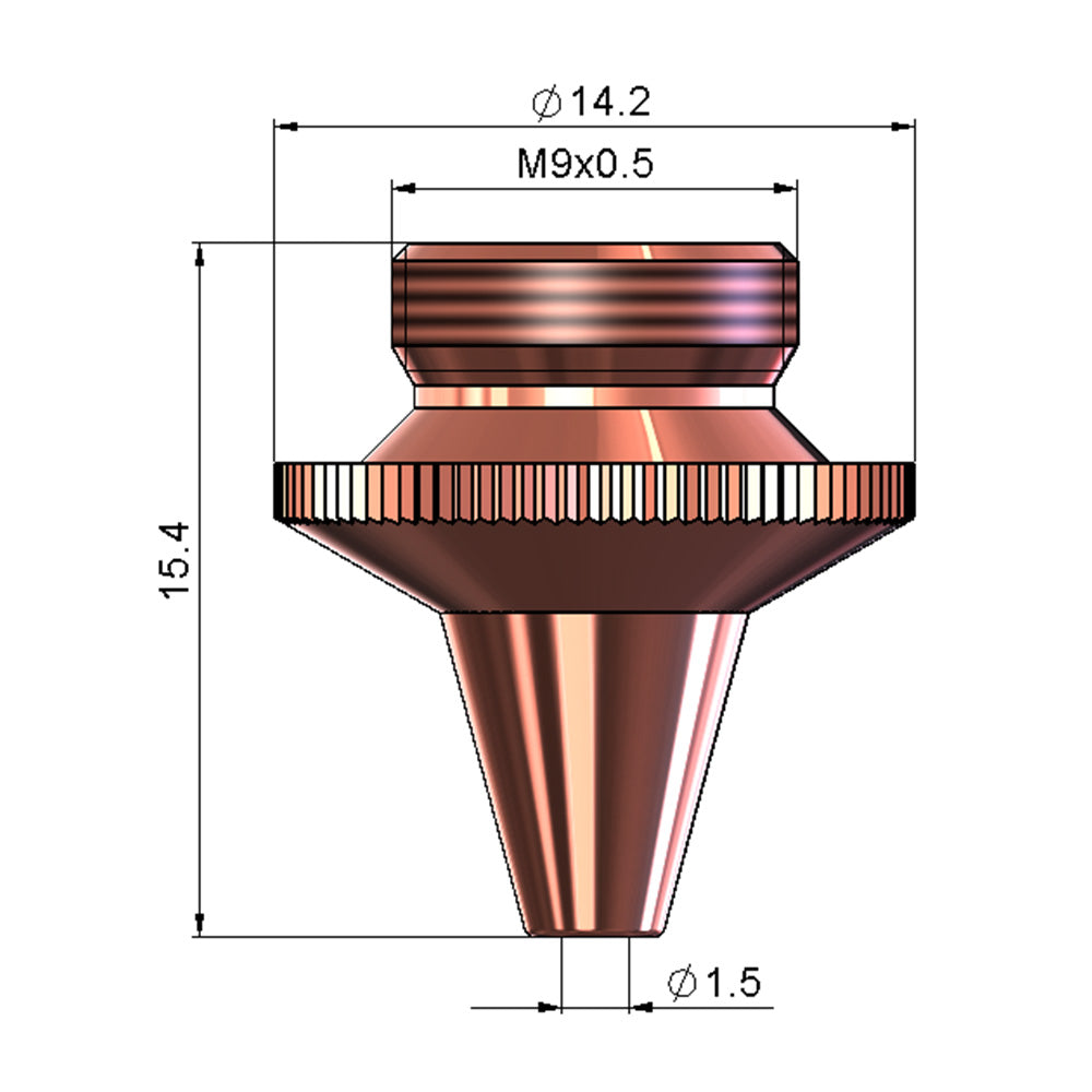 Cloudray For PT J Type 3D Single Layer Laser Cutting Nozzles