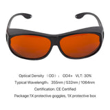 Cloudray 355 & 532nm OD4 Laser Safety Goggles For Welding