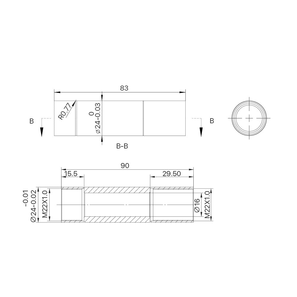 C/E Series CO2 Lens Tube Outer Diameter 24mm