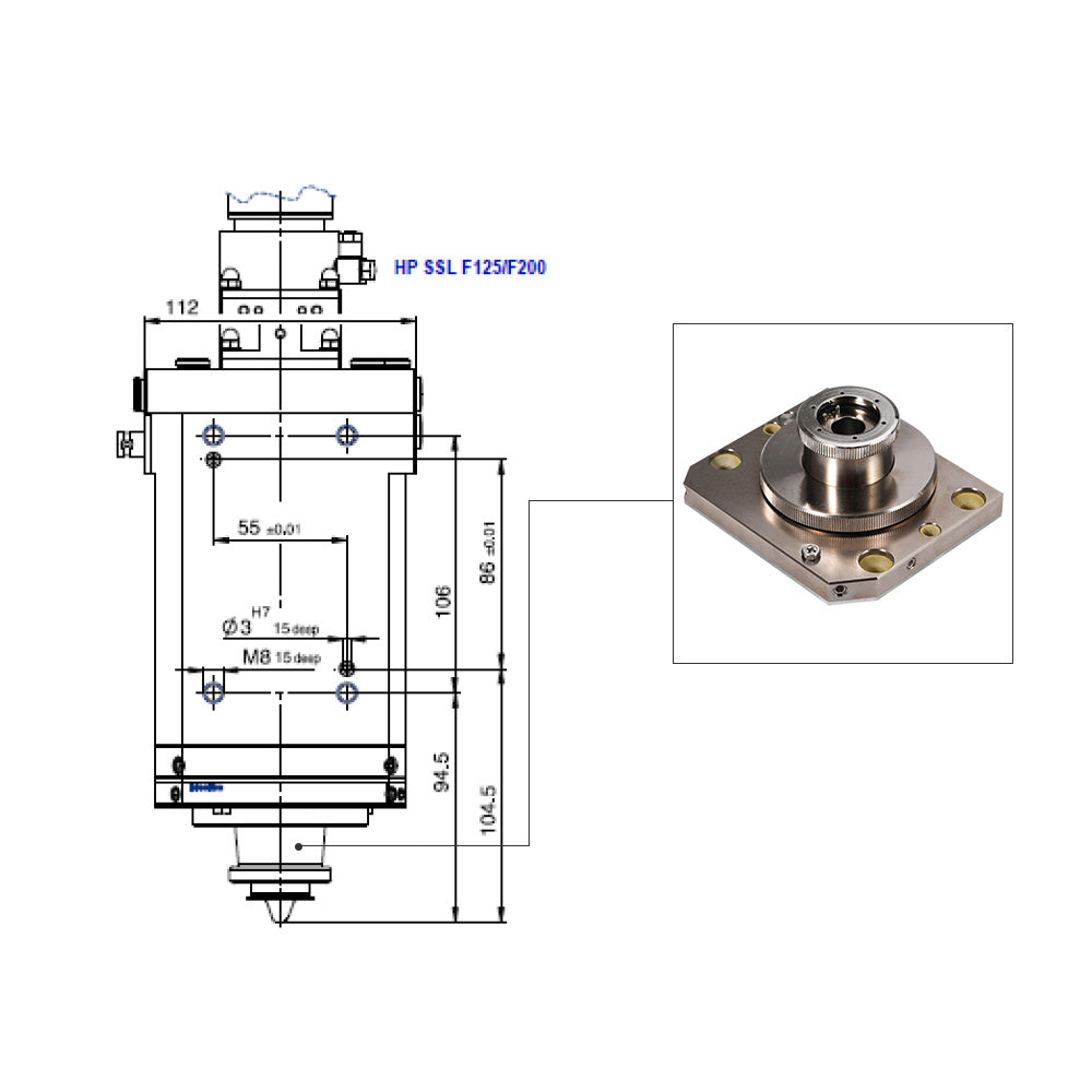 Cloudray Nozzle Connector For HPSSL Laser Cutting Head F150