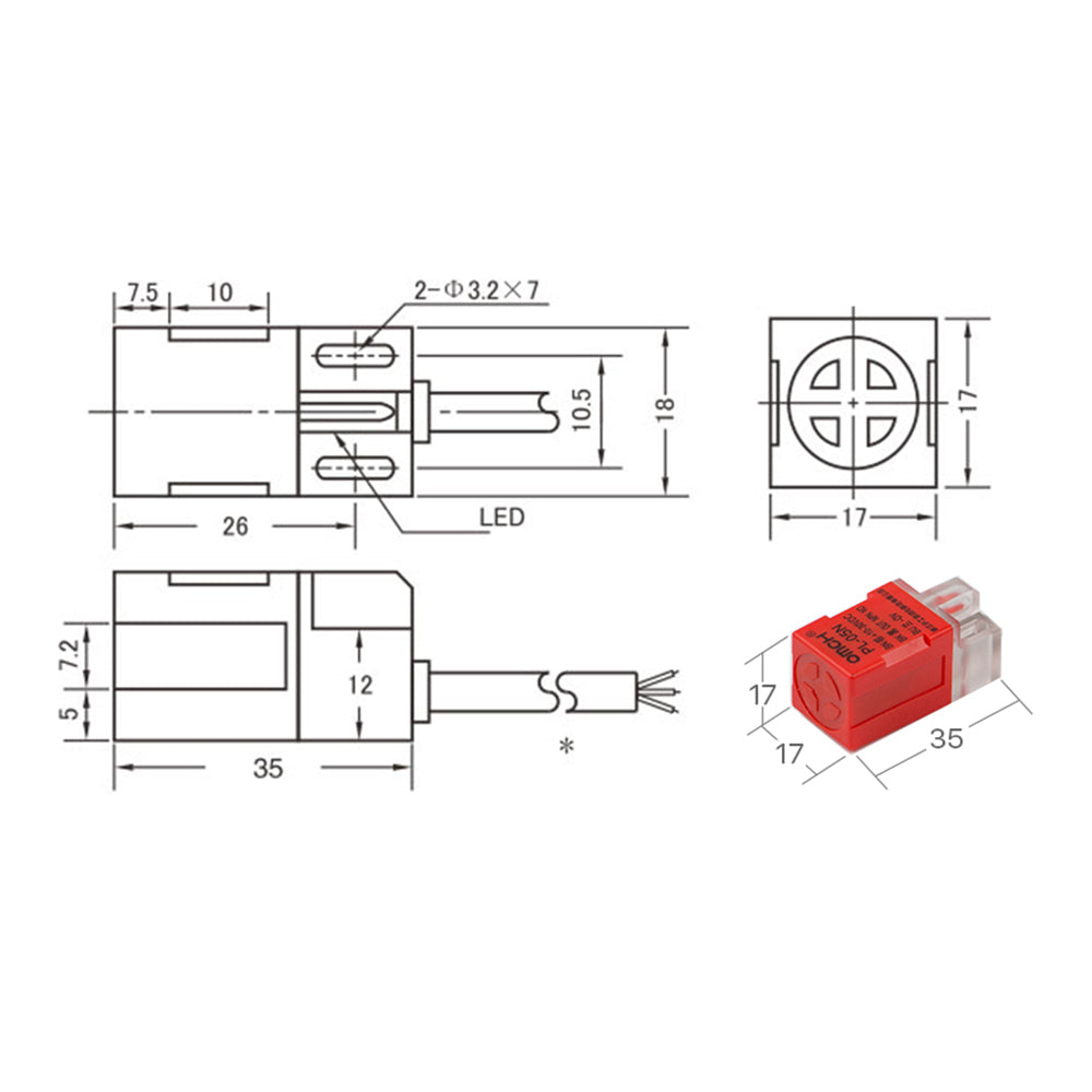 Cloudray Inductive Proximity Sensor Switches PL-05N