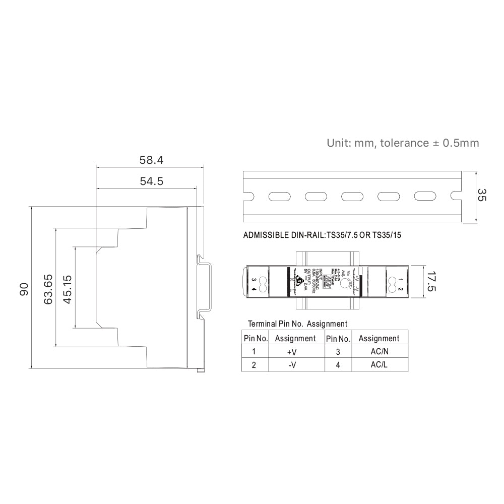 Cloudray Original MW HDR-15 30 60 series 5V 24V Rail Power Supply