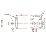 Cloudray Leadshine 573S15-L-18 3-Phase Nema23 Stepper Motor