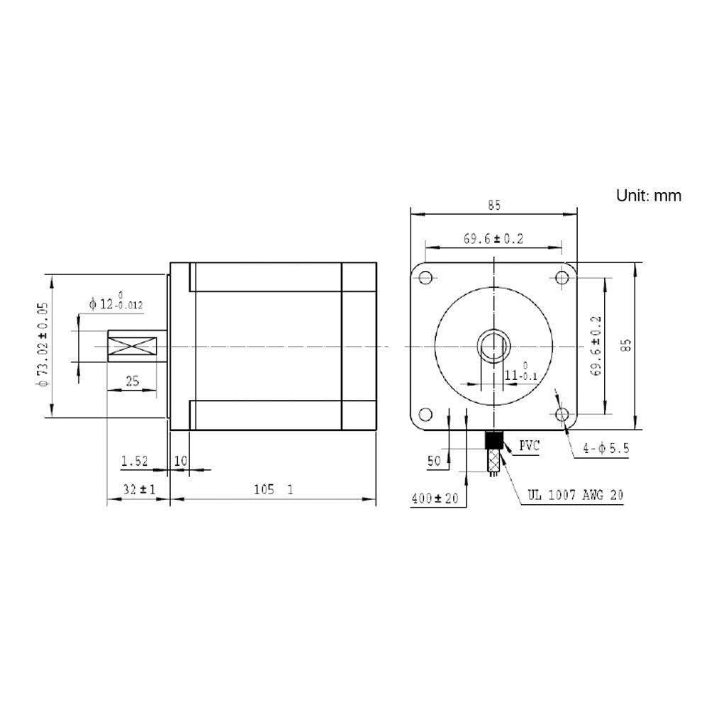 Cloudray Leadshine 863S42 3-Phase Stepper Motor