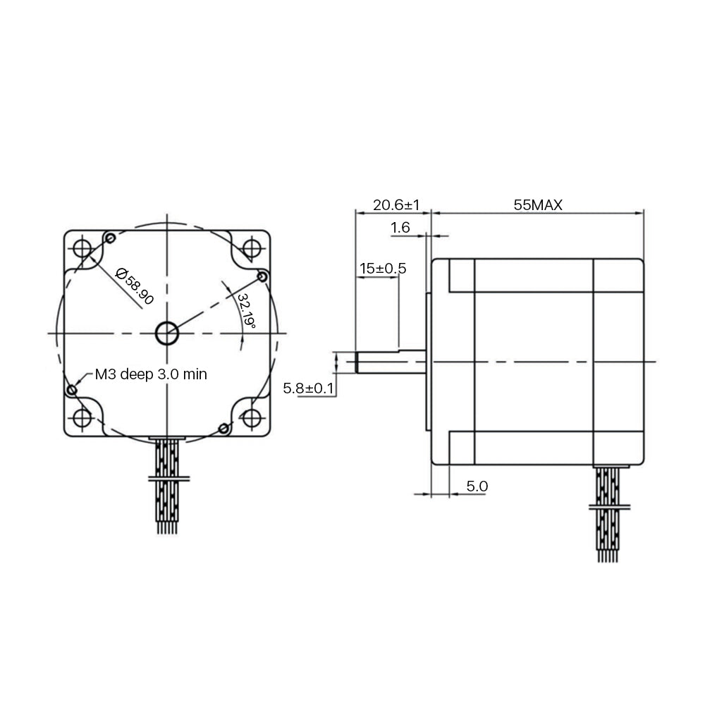 Cloudray Leadshine 57HS09 2-Phase Nema 23 Stepper Motor