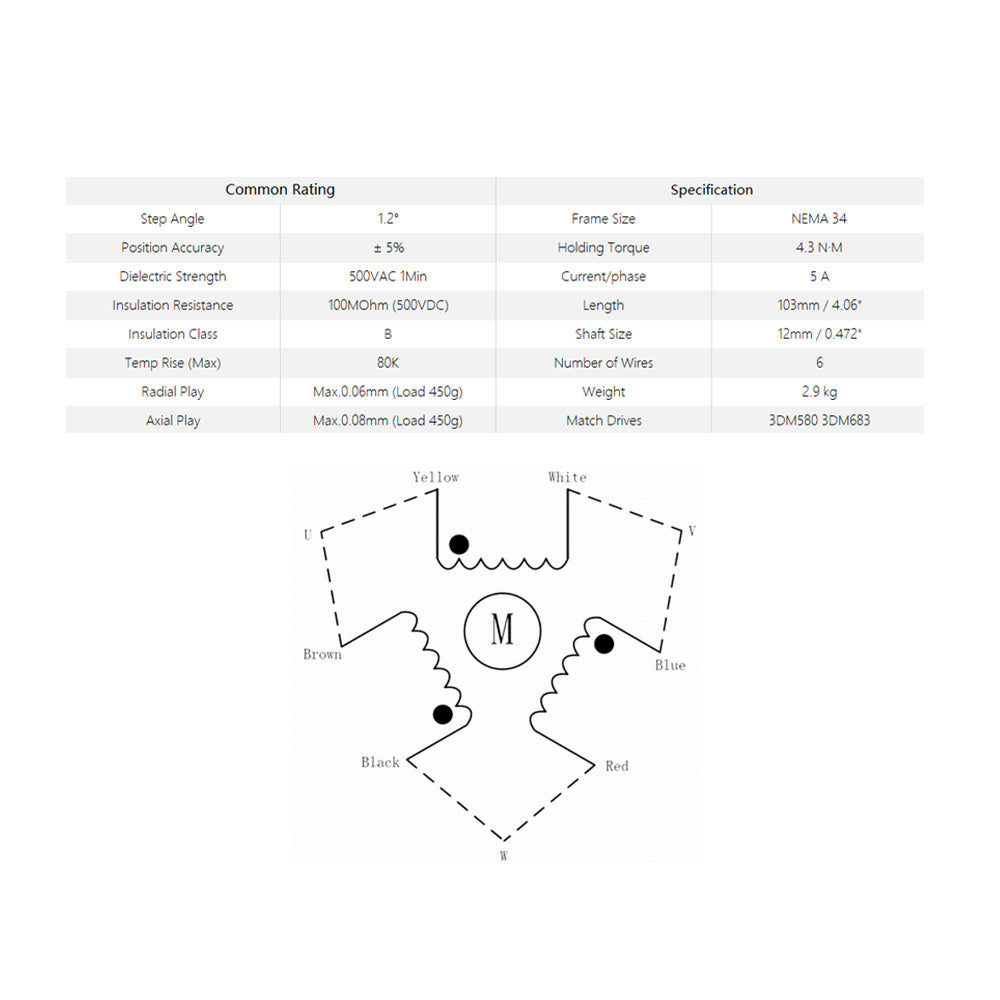 Cloudray Leadshine 863S42 3-Phase Stepper Motor