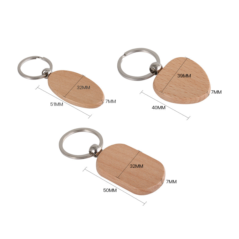 Cloudray DIY Material Solid Wood Key Chain For Co2 Laser Engraving & Marking