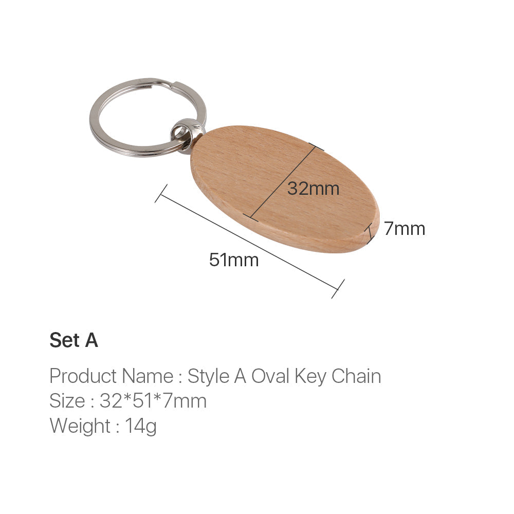 Cloudray DIY Material Solid Wood Key Chain For Co2 Laser Engraving & Marking