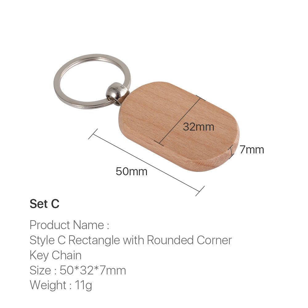 Cloudray DIY Material Solid Wood Key Chain For Co2 Laser Engraving & Marking