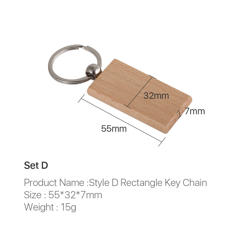 Cloudray DIY Material Solid Wood Key Chain For Co2 Laser Engraving & Marking