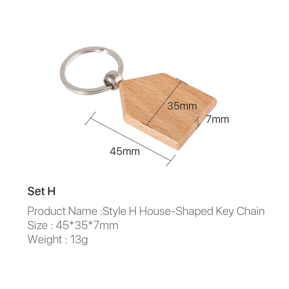 Cloudray DIY Material Solid Wood Key Chain For Co2 Laser Engraving & Marking